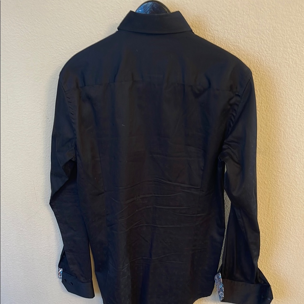 Vercini Men's Black Button Down Dress Shirt Medium View 5